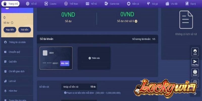 rút tiền Luckywin